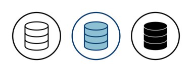 Veritabanı simgesi vektörü beyaz arkaplanda izole edildi. veritabanı vektörü simgesi
