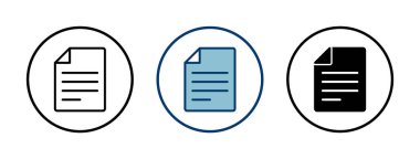 Beyaz arkaplanda izole edilmiş belge simgesi vektörü. Kağıt ikonu. Dosya Simgesi