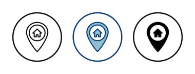 Beyaz arkaplanda izole edilmiş adres simgesi vektörü. Adres simgesi vektörü. ev konumu simgesi