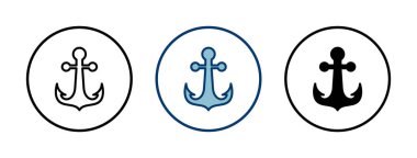 Çapa simgesi vektörü beyaz arkaplanda izole edildi. Çapa sembolü logosu. Çapa deniz simgesi.