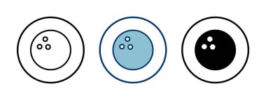 Bowling oyunu Pin Icon vektörü beyaz arkaplanda izole edildi. Bowling ikonu, top ve iğne