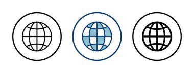 Web simgesi vektörü beyaz arkaplanda izole edildi. Web sitesi vektör simgesi. İnternet dünya vektörü