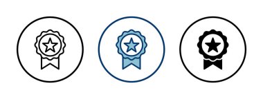 Beyaz arkaplanda izole edilmiş simge vektörüne ulaş. Ödül vektör ikonu. Madalya Vektör ikonu. - Başarı. damga