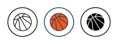 Basketbol ikonu vektörü beyaz arkaplanda izole edildi. Basketbol ikonu. Basketbol logo vektör simgesi