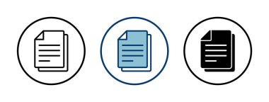 Beyaz arkaplanda izole edilmiş belge simgesi vektörü. Kağıt ikonu. Dosya Simgesi