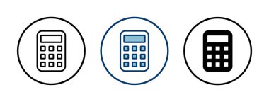 Hesaplayıcı simge vektörü beyaz arkaplanda izole edildi. Hesap makinesi vektör simgesi. Hesap simgesi