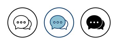 Sohbet simgesi vektörü beyaz arkaplanda izole edildi. Sohbet vektörü simgesi. Konuşma balonu. Mesaj var. Bizimle irtibata geç