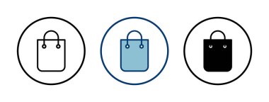 Alışveriş poşeti ikon vektörü beyaz arkaplanda izole edildi. Alışveriş poşeti vektör simgesi. Sepet simgesi