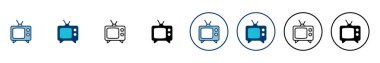Beyaz arkaplanda izole edilmiş televizyon simgesi vektörü. Televizyon simgesi
