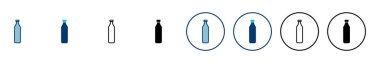Beyaz arkaplanda izole edilmiş şişe simgesi vektörü. Şişe vektör simgesi
