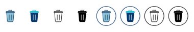 Çöp simgesi vektörü beyaz arkaplanda izole edildi. Çöp kutusu simgesi. Simge vektörünü sil