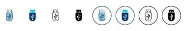 Beyaz arkaplanda izole edilmiş Usb simgesi vektörü. Flash disk simgesi vektörü
