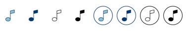 Müzik simgesi vektörü beyaz arkaplanda izole edilmiş, müzik vektörü simgesi, Melody, şarkı, not, ses, ses işareti