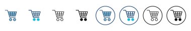 Alışveriş simgesi vektörü beyaz arkaplanda izole edildi. Alışveriş arabası ikonu. Basket ikonu. Trolley