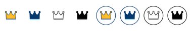 Crown Icon vektörü beyaz arkaplanda izole edildi. Taç sembolü. Crown vektör simgesi