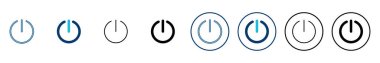 Beyaz arkaplanda güç simgesi vektörü izole edildi. Güç Düğmesi Simgesi. Güç simgesini başlat