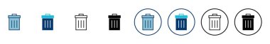 Çöp simgesi vektörü beyaz arkaplanda izole edildi. Çöp kutusu simgesi. Simge vektörünü sil