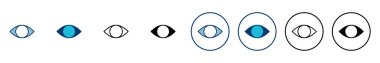 Göz simgesi vektörü beyaz arkaplanda izole edildi. Bak ve Vizyon simgesi. Göz vektörü simgesi