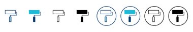 Beyaz arkaplanda izole edilmiş resim simgesi vektörü. Fırça vektör simgesini boya. Boya silindiri simgesi