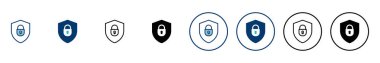 Güvenlik simgesi vektörü beyaz arkaplanda izole edildi. Koruma ikonu. Özel hayat. vpn