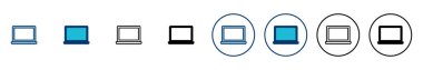 Dizüstü bilgisayar simgesi vektörü beyaz arkaplanda izole edildi. Laptop vektör simgesi