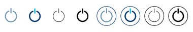 Beyaz arkaplanda güç simgesi vektörü izole edildi. Güç Düğmesi Simgesi. Güç simgesini başlat
