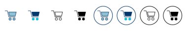 Alışveriş simgesi vektörü beyaz arkaplanda izole edildi. Alışveriş arabası ikonu. Basket ikonu. Trolley