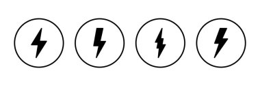 Şimşek simgesi vektörü beyaz arkaplanda izole edildi. Kilit simgesi vektörü. Enerji ve gök gürültüsü elektrik simgesi