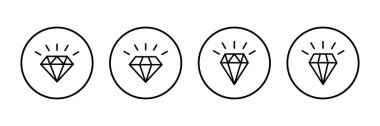 Elmas simgesi vektörü beyaz arkaplanda izole edildi. Elmas vektör simgesi. Gemstone sembolü