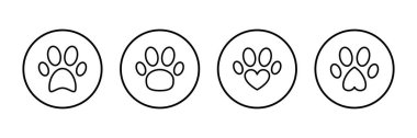 Pençe simgesi vektörü beyaz arkaplanda izole edildi. Paw Yazdırma simgesi