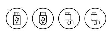 Beyaz arkaplanda izole edilmiş Usb simgesi vektörü. Flash disk simgesi vektörü