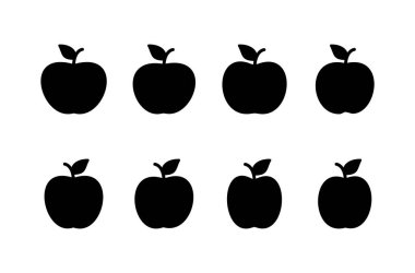 Elma simgesi vektörü beyaz arkaplanda izole edildi. Apple vektör simgesi.