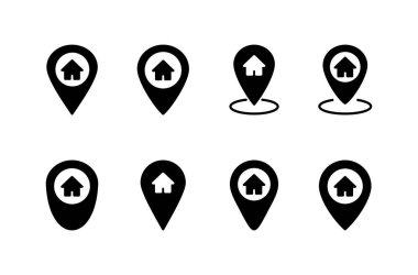 Beyaz arkaplanda izole edilmiş adres simgesi vektörü. Adres simgesi vektörü. ev konumu simgesi