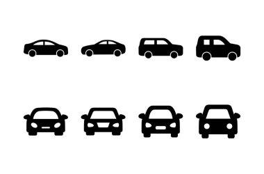 Beyaz arka planda araba ikonu vektörü izole edildi. Araba simgesi vektörü. 