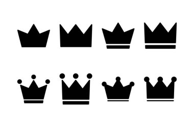 Crown Icon vektörü beyaz arkaplanda izole edildi. Taç sembolü. Crown vektör simgesi