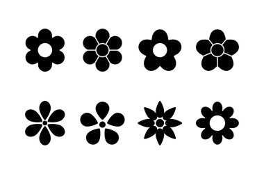 Çiçek simgesi vektörü beyaz arkaplanda izole edildi. çiçek vektörü. çiçek sembolleri