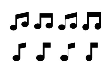 Müzik simgesi vektörü beyaz arkaplanda izole edilmiş, müzik vektörü simgesi, Melody, şarkı, not, ses, ses işareti