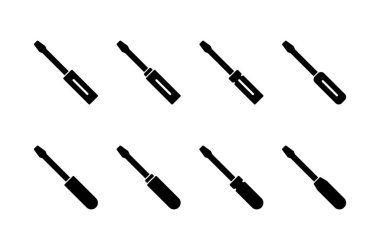 Beyaz arkaplanda izole edilmiş tornavida simgesi vektörü. Tornavida vektör simgesi