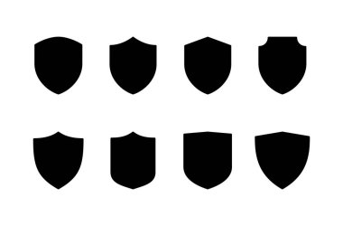 Kalkan vektör simgesi beyaz arkaplanda izole edildi. Koruma ikonu vektörü. Güvenlik vektör simgesi