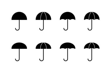 Beyaz arkaplanda şemsiye simgesi vektörü izole edildi. Şemsiye vektör simgesi