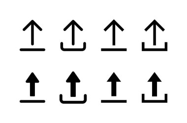 Beyaz arkaplanda izole edilmiş simge vektörünü yükle. İşaret simgesini yükle. Gönderme düğmesi. Sembol yükle.