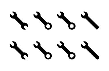 İngiliz anahtarı simgesi vektörü beyaz arkaplanda izole edildi. Anahtar vektör simgesi. Anahtar sembolü