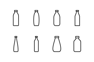 Beyaz arkaplanda izole edilmiş şişe simgesi vektörü. Şişe vektör simgesi