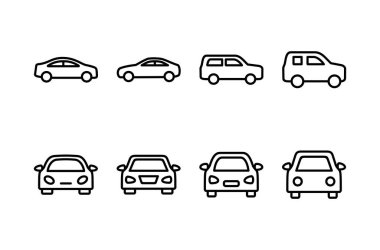 Beyaz arka planda araba ikonu vektörü izole edildi. Araba simgesi vektörü. 