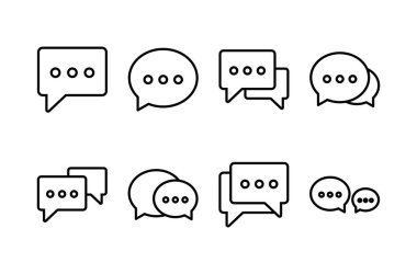 Sohbet simgesi vektörü beyaz arkaplanda izole edildi. Sohbet vektörü simgesi. Konuşma balonu. Mesaj var. Bizimle irtibata geç