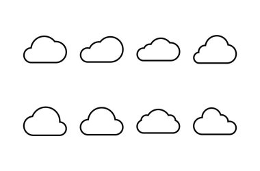 Beyaz arkaplanda bulut simgesi vektörü izole edildi. bulut hesaplama simgesi