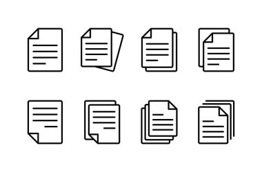 Beyaz arkaplanda izole edilmiş belge simgesi vektörü. Kağıt ikonu. Dosya Simgesi