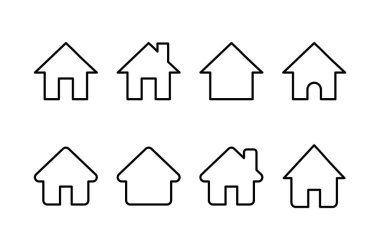 Beyaz arkaplanda ev simgesi vektörü izole edildi. Ev vektör simgesi. Adres