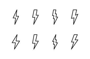 Şimşek simgesi vektörü beyaz arkaplanda izole edildi. Kilit simgesi vektörü. Enerji ve gök gürültüsü elektrik simgesi