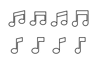 Müzik simgesi vektörü beyaz arkaplanda izole edilmiş, müzik vektörü simgesi, Melody, şarkı, not, ses, ses işareti